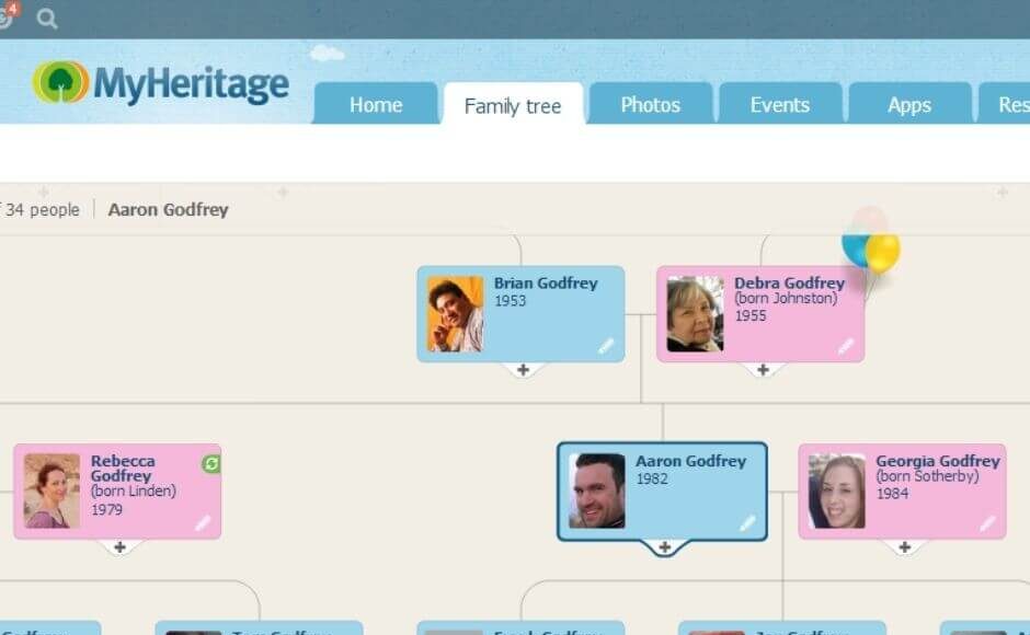 Tạo gia phả online trong my hẻitage family tree