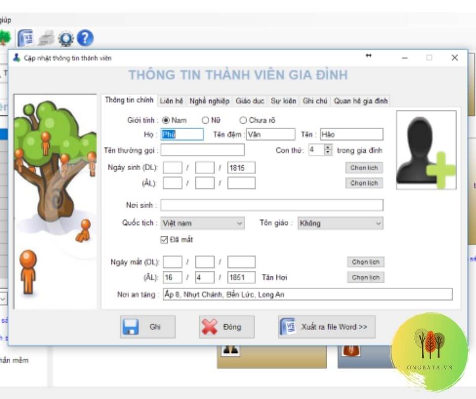 phần mềm quản lý gia phả akb full crack